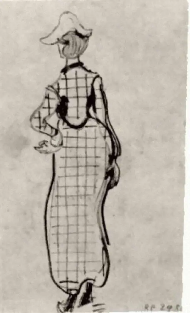 van Gogh Drawings: Lady With Checked Dress And Hat