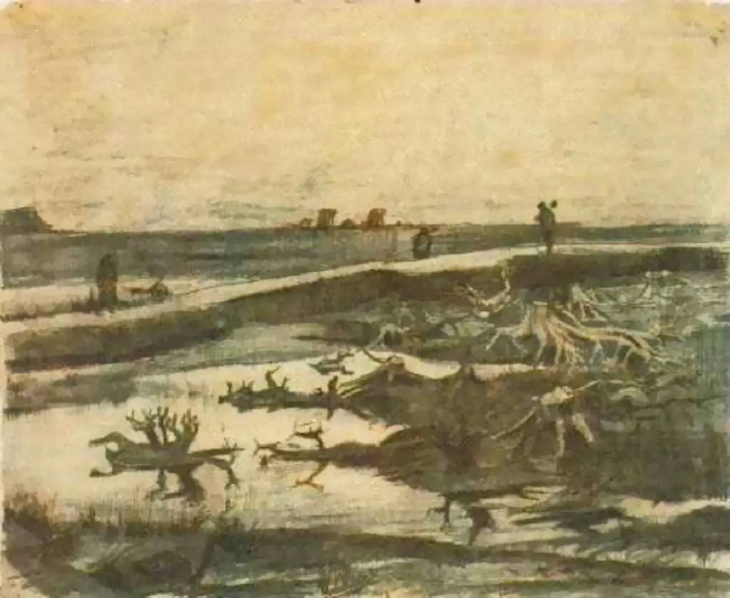 van Gogh Drawings: Landscape With Bog-oak Trunks