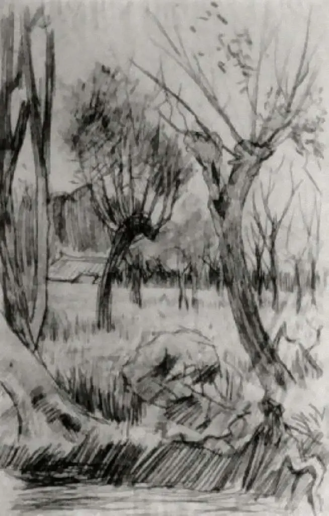 van Gogh Drawings: Landscape With Pollard Willows