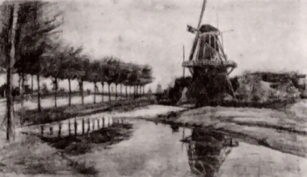 van Gogh Drawings: Landscape With Windmill