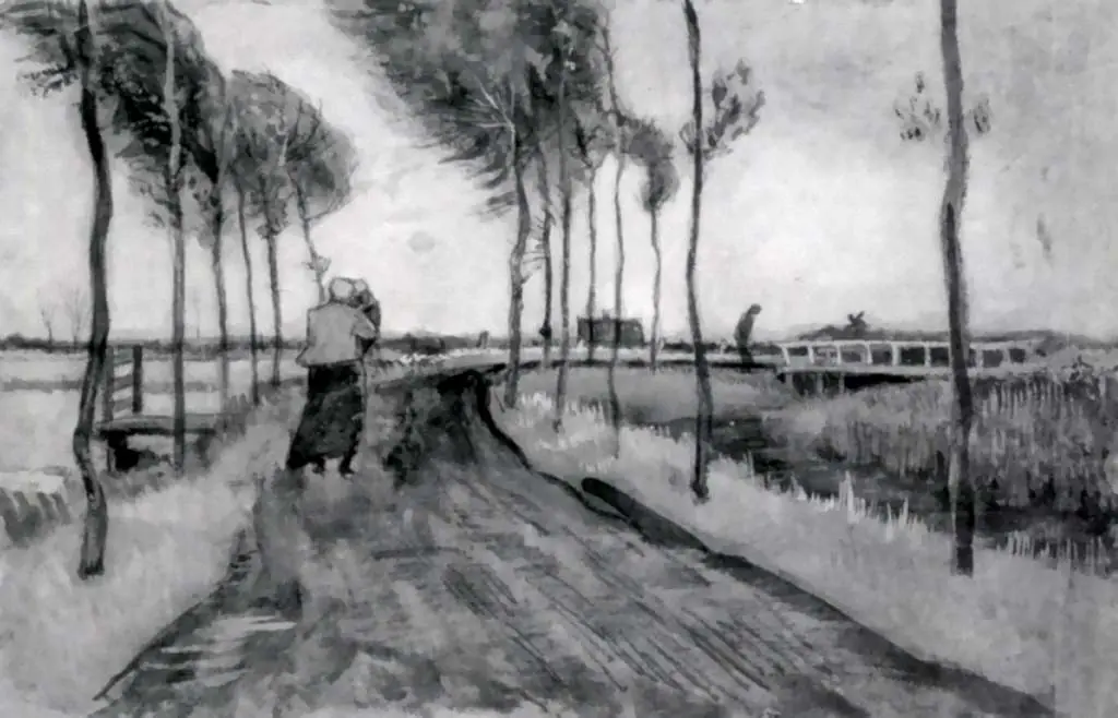 van Gogh Drawings: Landscape With Woman Walking