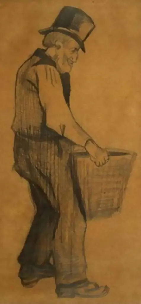 van Gogh Drawings: Man Carrying Peat
