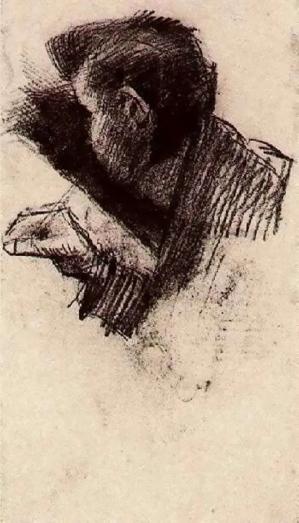 van Gogh Drawings: Man Drawing Or Writing