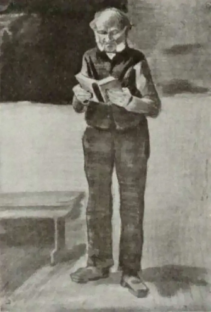 van Gogh Drawings: Man Standing Reading A Book
