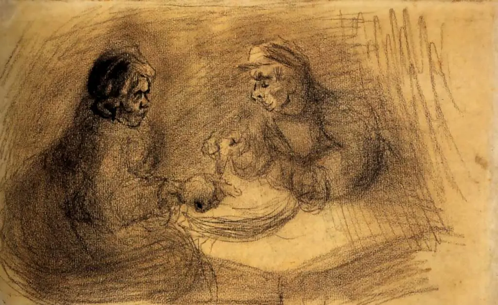 van Gogh Drawings: Man And Woman Sharing A Meal