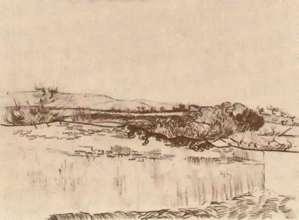 van Gogh Drawings: Motifs Of A Mountain Landscape Behind The Walls