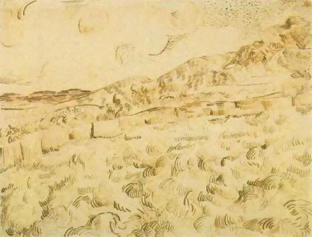 van Gogh Drawings: Mountain Landscape Seen Across The Walls