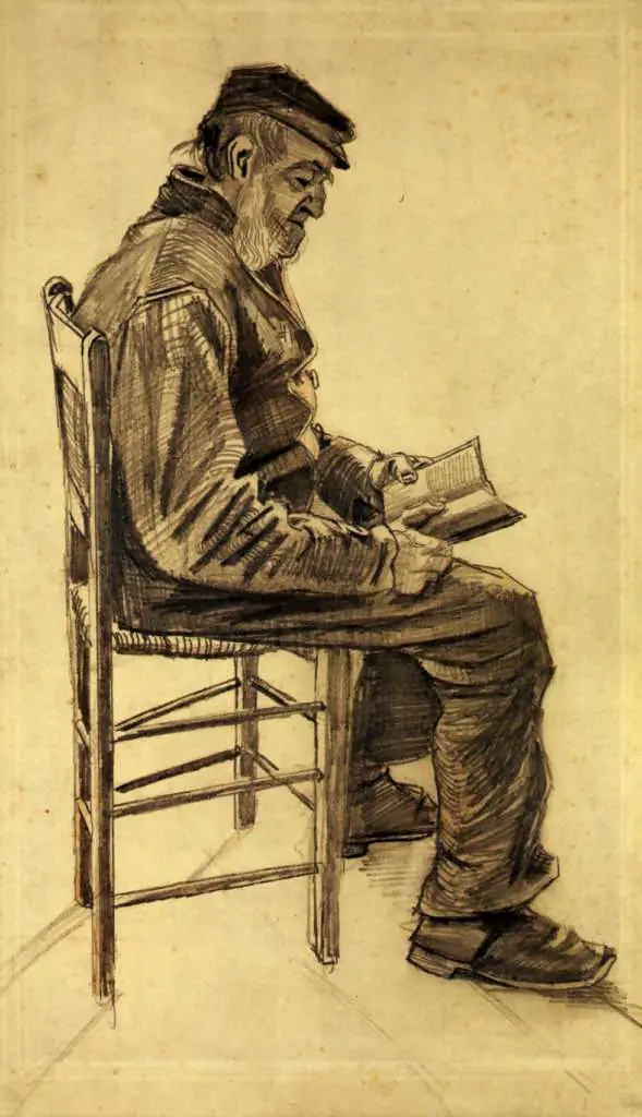 van Gogh Drawings: Old Man Reading