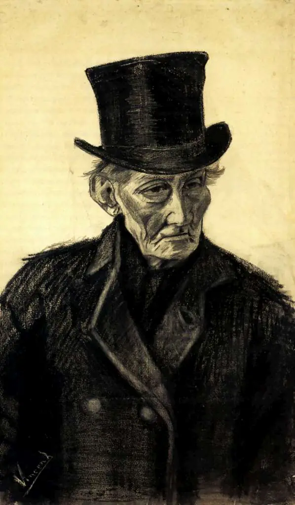van Gogh Drawings: Old Man With A Top Hat