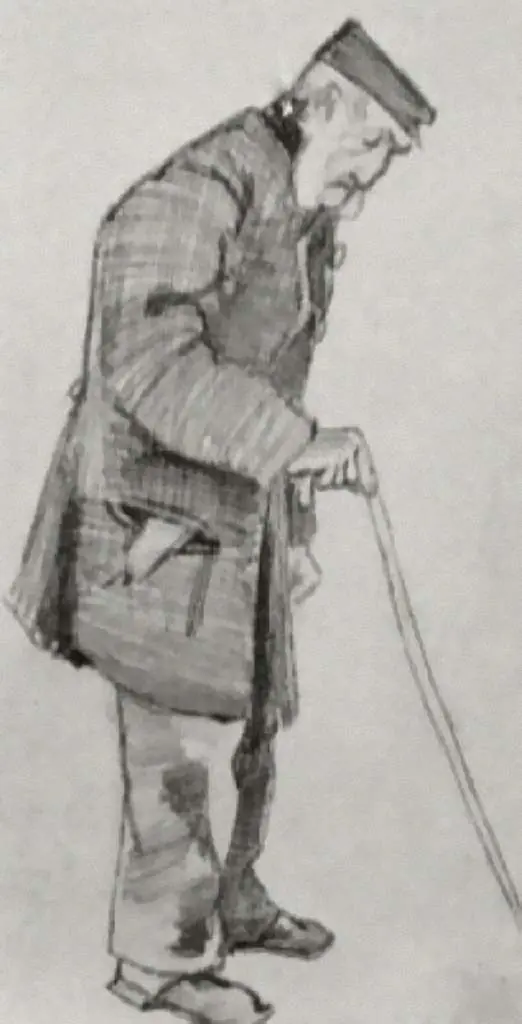 van Gogh Drawings: Orphan Man With Cap And Walking Stick