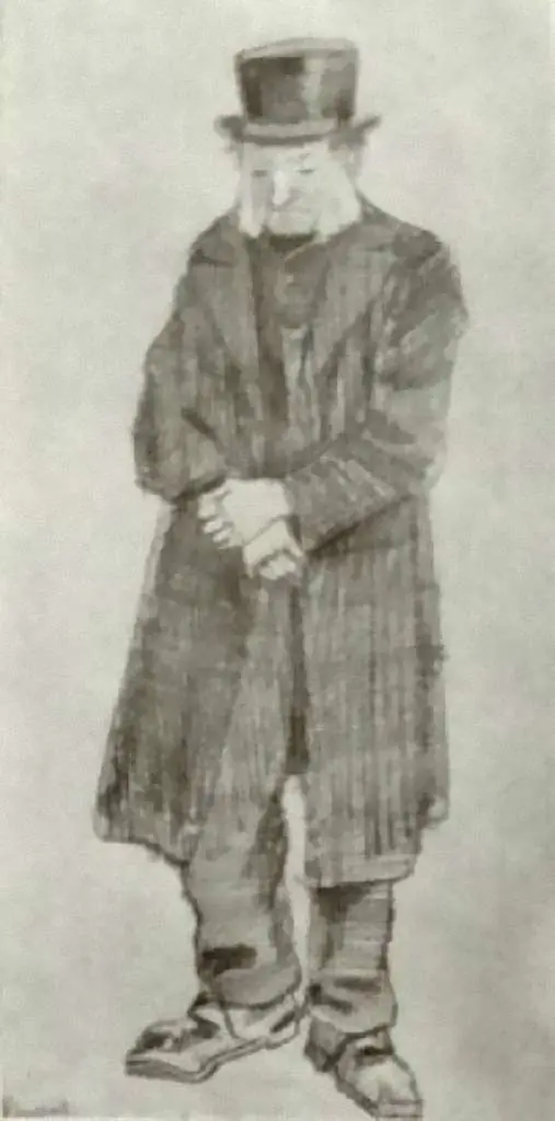 van Gogh Drawings: Orphan Man With Top Hat And Hands Crossed