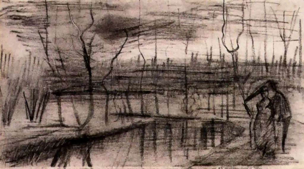 van Gogh Drawings: Park With Figures