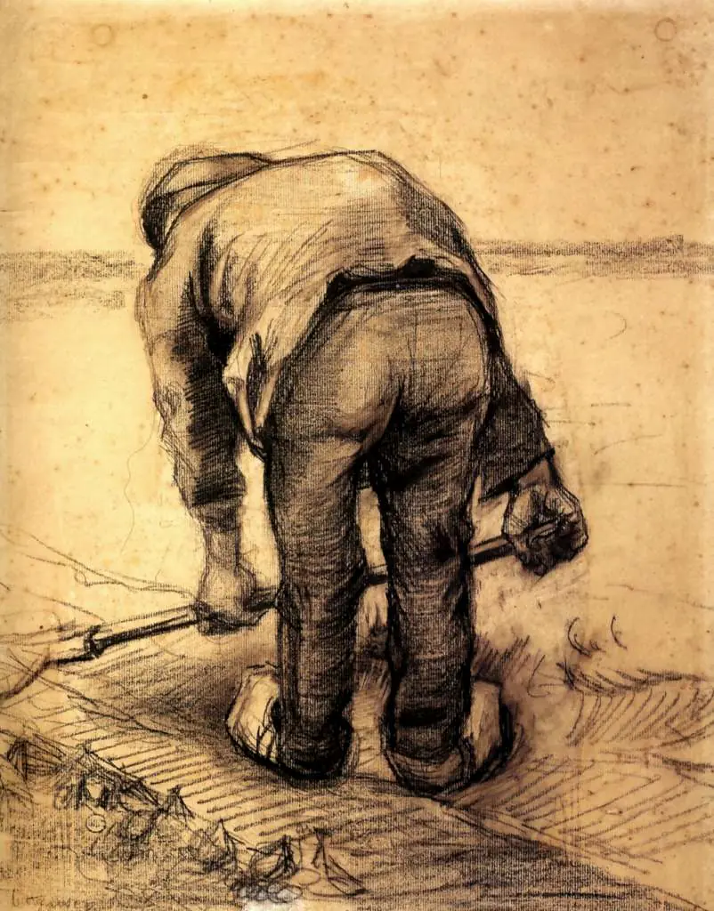 van Gogh Drawings: Peasant Lifting Beet