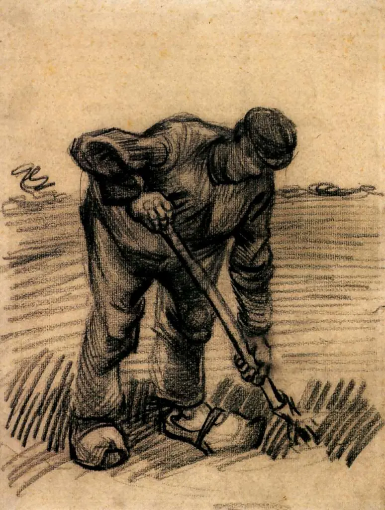 van Gogh Drawings: Peasant Lifting Potatoes2