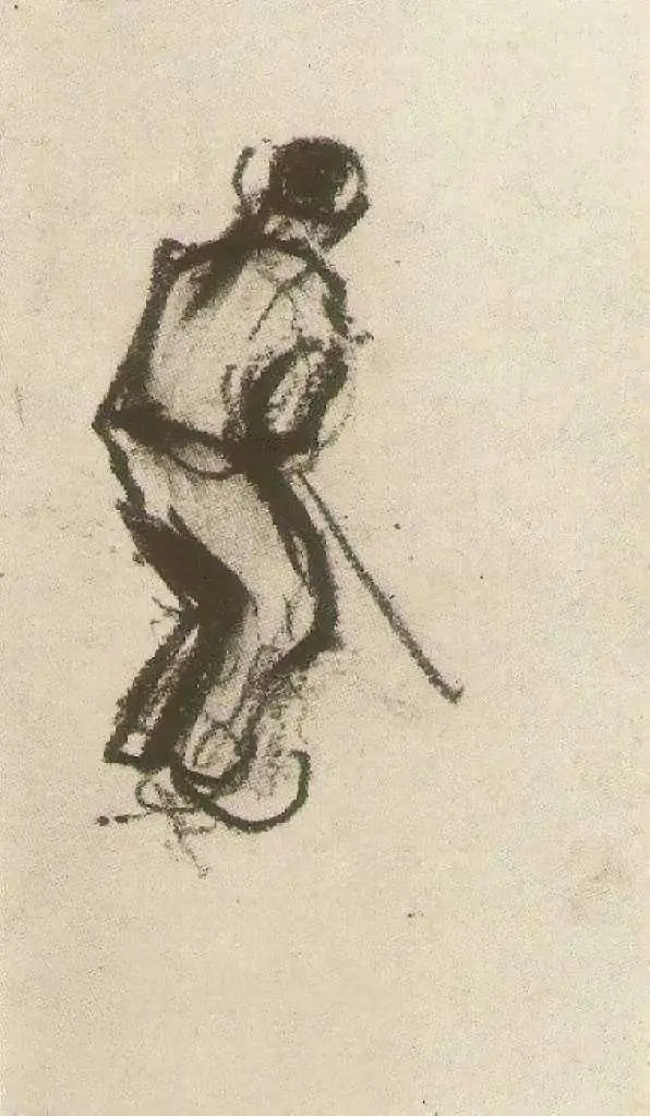 van Gogh Drawings: Peasant Stooping Seen From The Back
