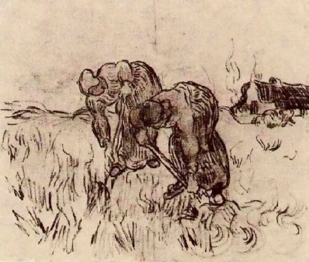van Gogh Drawings: Peasant Woman Digging5