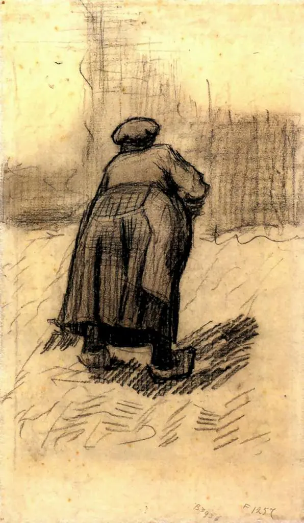 van Gogh Drawings: Peasant Woman Lifting Potatoes2