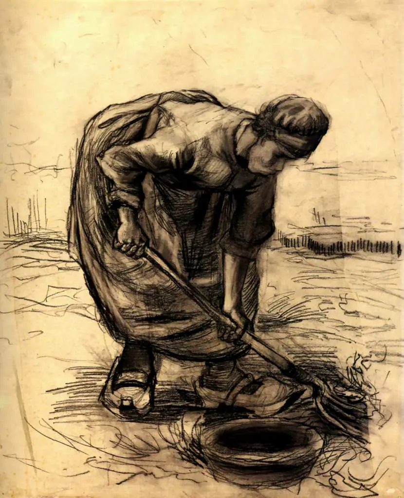 van Gogh Drawings: Peasant Woman Lifting Potatoes5