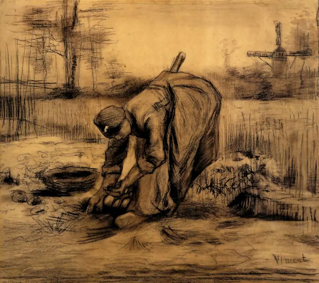 van Gogh Drawings: Peasant Woman Lifting Potatoes6
