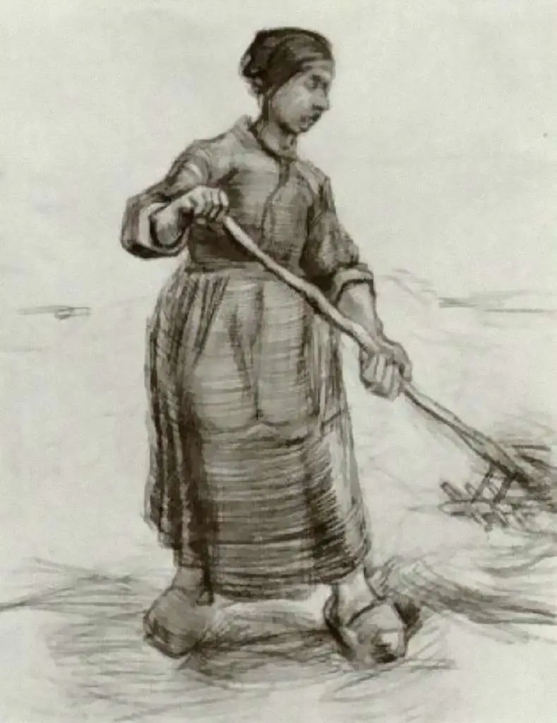 van Gogh Drawings: Peasant Woman Pitching Wheat Or Hay2
