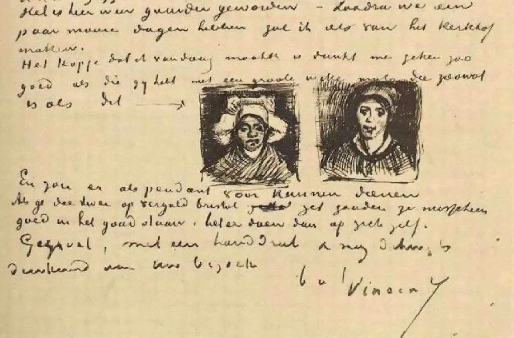 van Gogh Drawings: Peasant Woman Two Heads