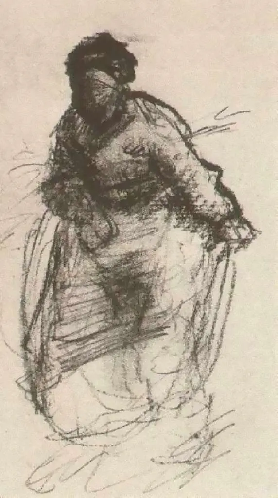 van Gogh Drawings: Peasant Woman Walking