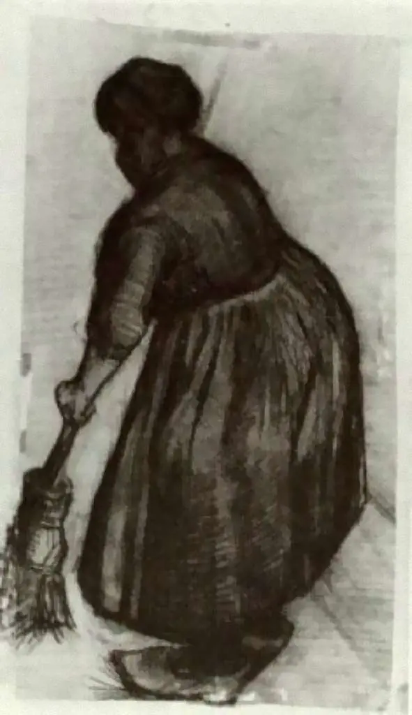 van Gogh Drawings: Peasant Woman With Broom