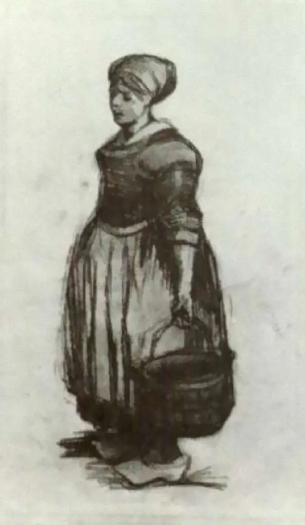 van Gogh Drawings: Peasant Woman With A Bucket