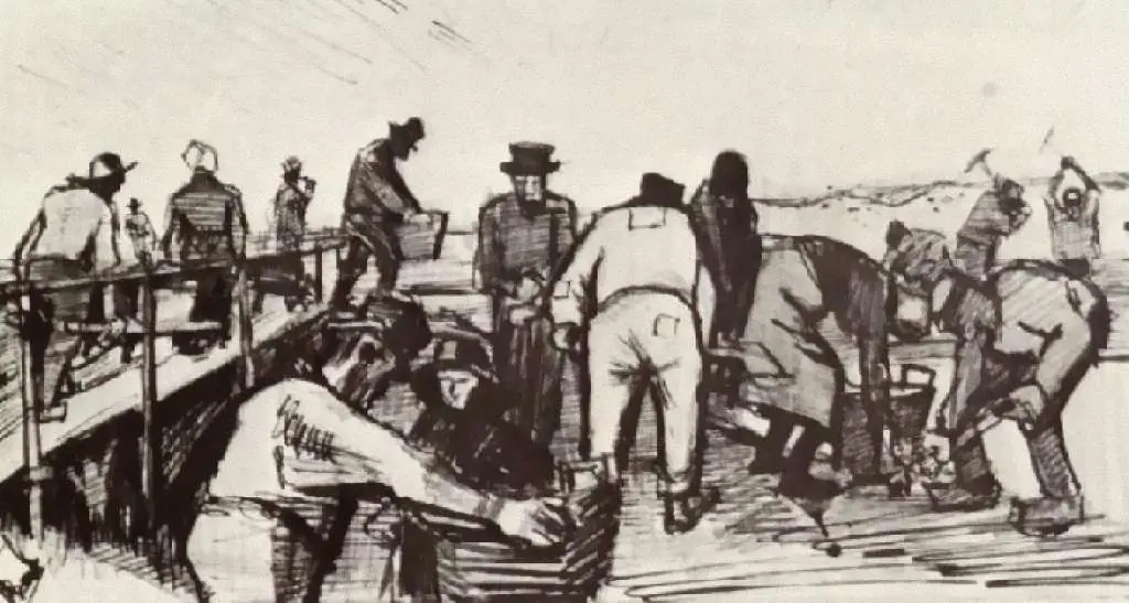 van Gogh Drawings: Peat Diggers In The Dunes