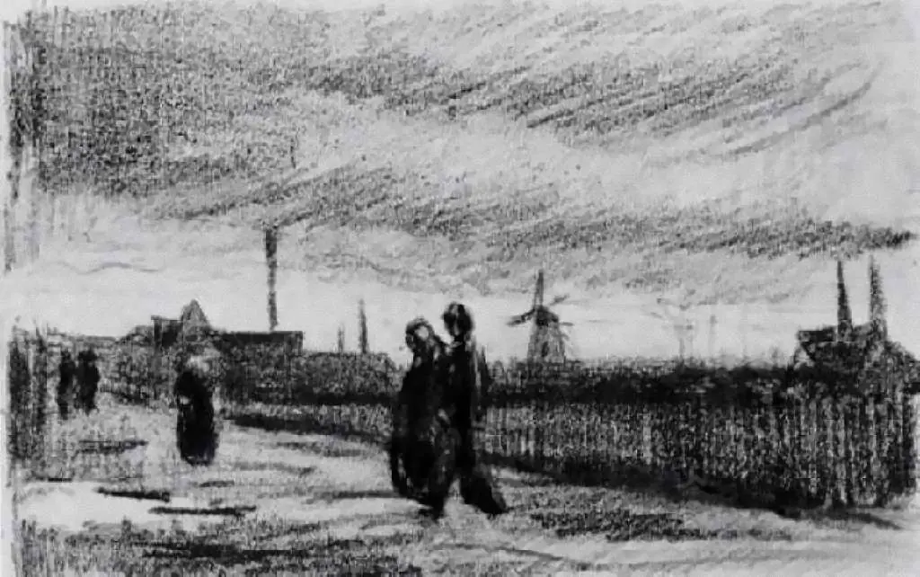 van Gogh Drawings: People Walking In Eindhoven