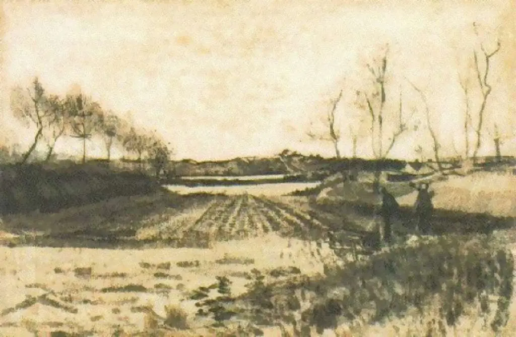 van Gogh Drawings: Potato Field In The Dunes