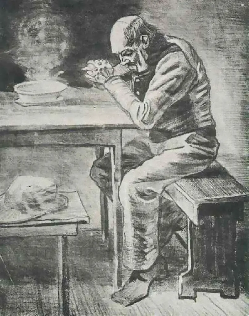 van Gogh Drawings: Prayer Before The Meal