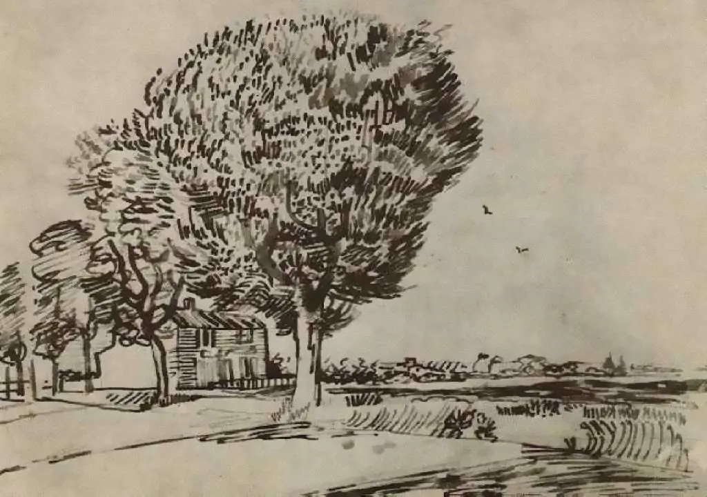 van Gogh Drawings: Road With Trees