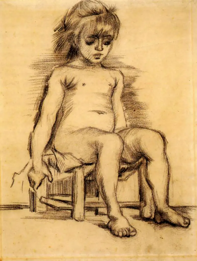 van Gogh Drawings: Seated Girl Seen From The Front
