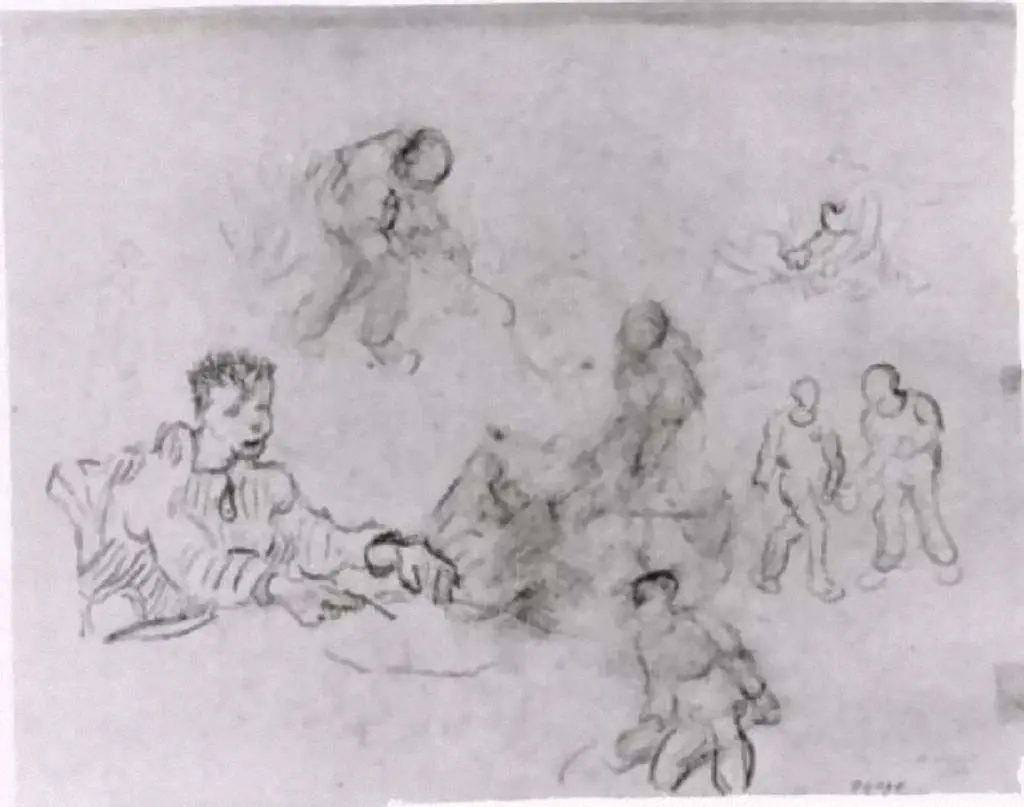 van Gogh Drawings: Sheet With Sketches Of Peasants