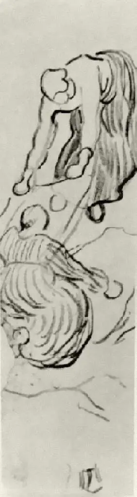 van Gogh Drawings: Sheet With Two Women Doing Laundry