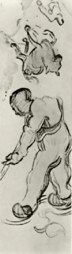 van Gogh Drawings: Sheet With A Digger And A Dog