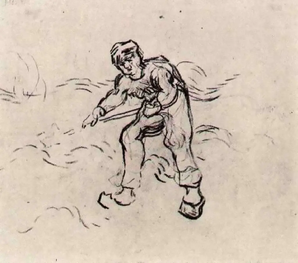 van Gogh Drawings: Sketch Of A Peasant Working