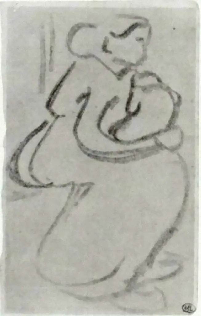 van Gogh Drawings: Sketch Of A Woman With A Baby In Her Lap