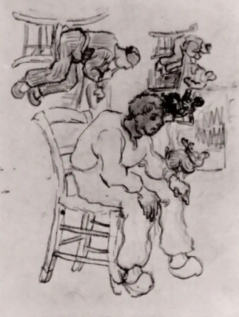 van Gogh Drawings: Sketches Of People Sitting On Chairs