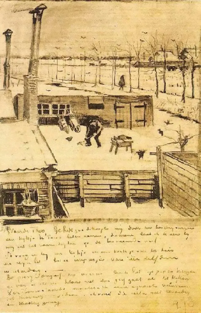 van Gogh Drawings: Snowy Yard