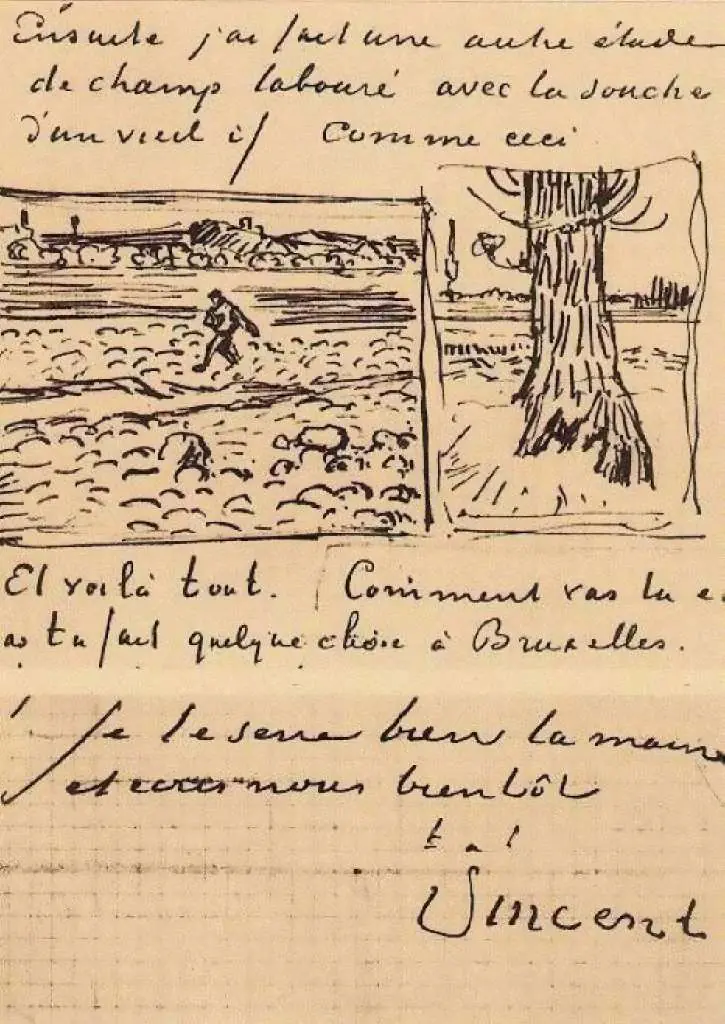 van Gogh Drawings: Sower And Trunk Of An Old Yew Tree