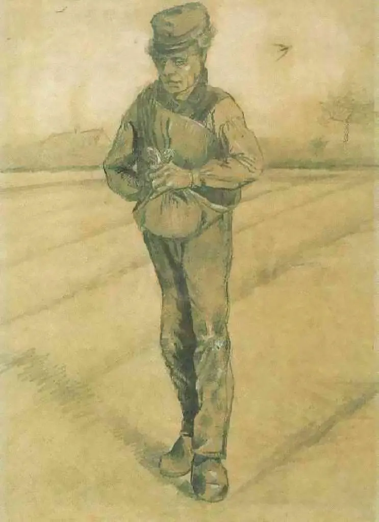 van Gogh Drawings: Sower With Hand In Sack2