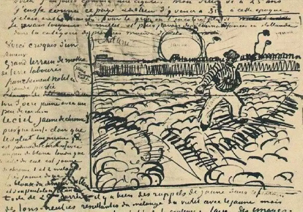 van Gogh Drawings: Sower With Setting Sun2