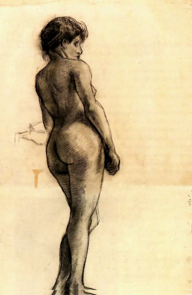 van Gogh Drawings: Standing Female Nude Seen From The Back2