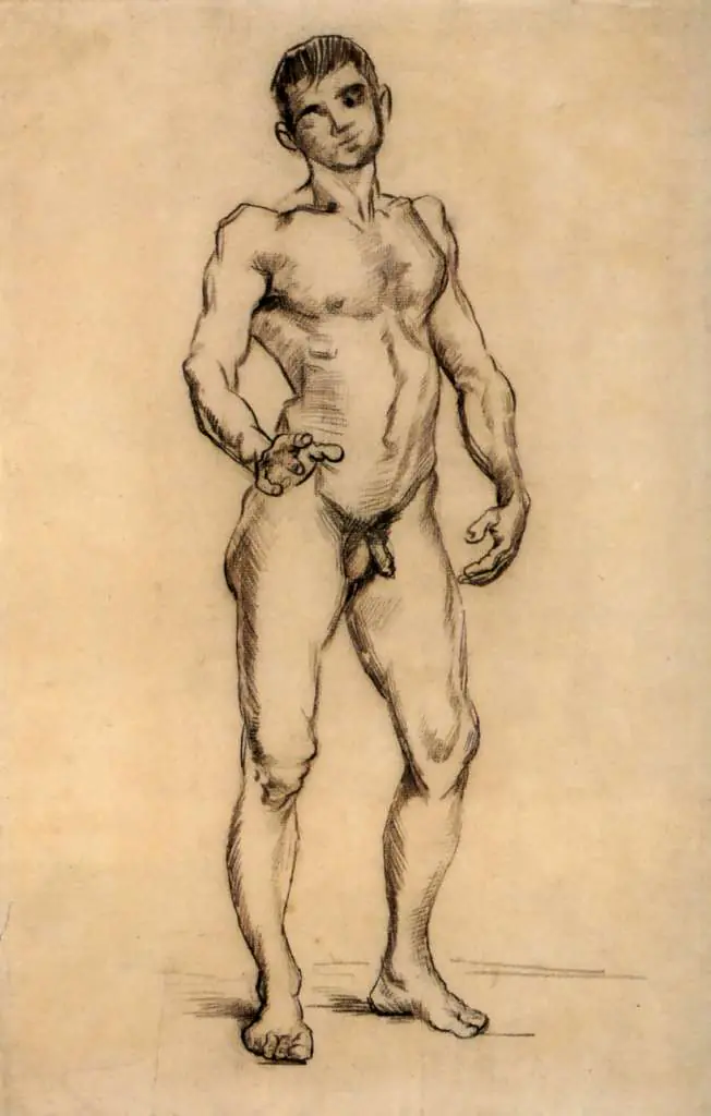 van Gogh Drawings: Standing Male Nude Seen From The Front3