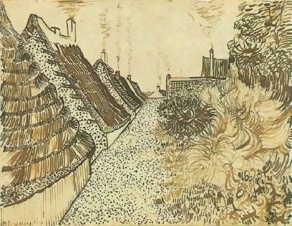 van Gogh Drawings: Street In Saintes-maries2