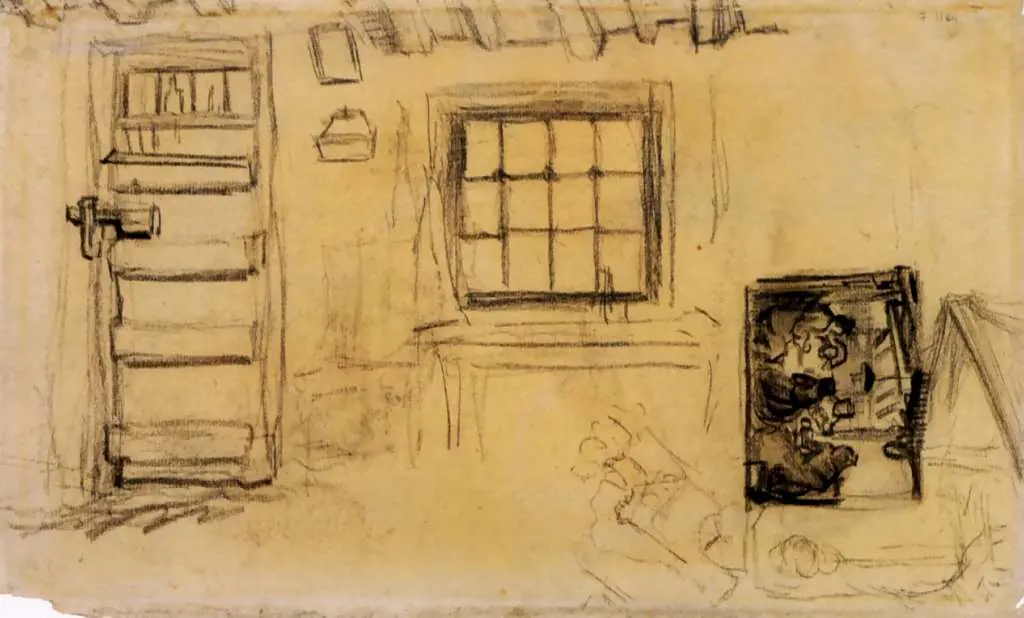 van Gogh Drawings: Studies Of The Interior Of A Cottage And A Sketch Of The Potato Eaters