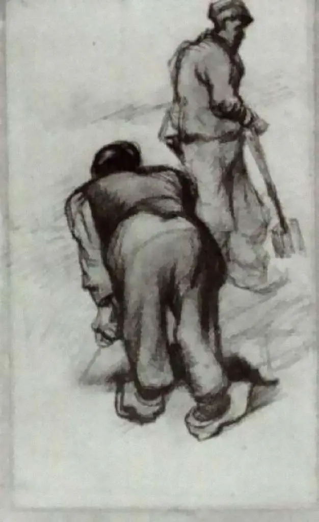 van Gogh Drawings: Study Of Two Peasants