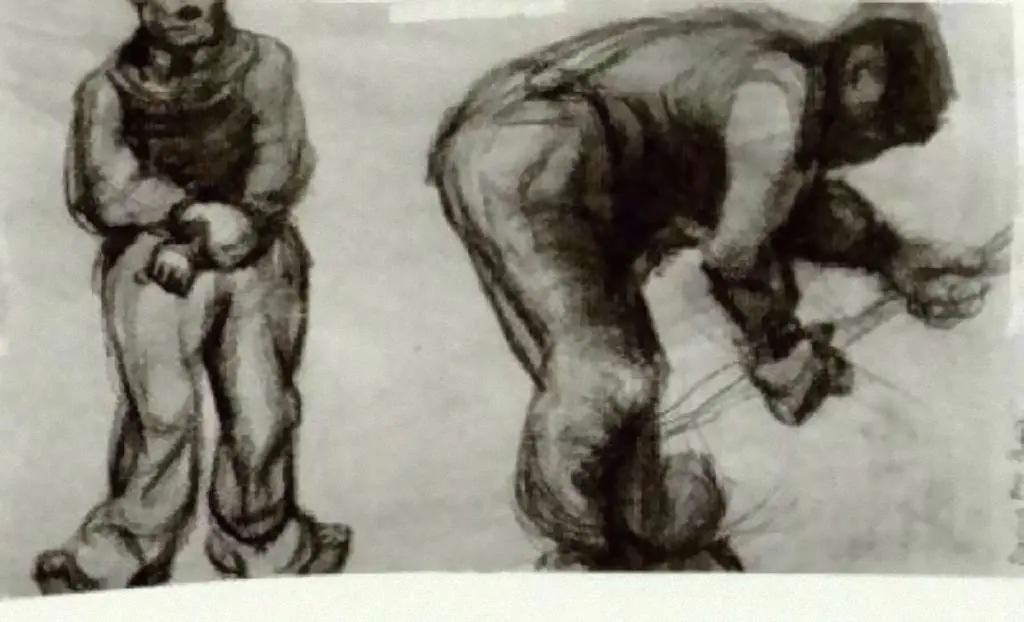 van Gogh Drawings: Study Of Two Peasants2